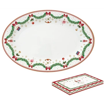 Porcelán ováltálca 35x23,5cm, dobozban, Magie de Noel, R2S.1116MNOE