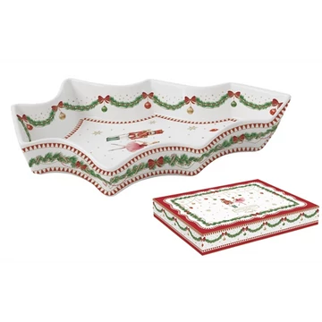 Porcelán fenyőtál 21,5x28,5cm, dobozban, Magie de Noel, R2S.1095MNOE