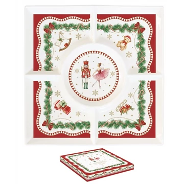 Porcelán kínálótálca 25x25cm, dobozban, Magie de Noel, R2S.2095MNOE