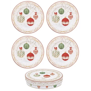 Porcelán desszerttányérszett 4db-os, 19cm, dobozban, Christmas Eve, R2S.1100CEVE