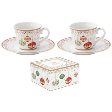 Porcelán eszpreszócsésze+alj 2 személyes 80ml,dobozban, Christmas Eve, R2S.1107CEVE