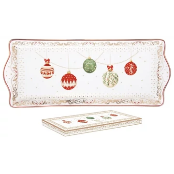 Porcelántálca 35x15cm, dobozban, Christmas Eve, R2S.1109CEVE