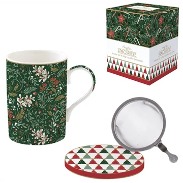 Porcelán szűrősbögre tetővel, 350ml, dobozban, Fancy Christmas, Atmosphere, R2S.105FACH