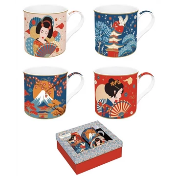 Porcelán bögreszett 4 db-os, 300ml, dobozban, Atmosphere, Tokyo, R2S.179TOKY