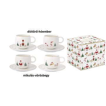 Porcelán eszpresszócsésze+alj 2 személyes, 120ml, dobozban, Let it Snow, R2S.1336LSNO Porcelán eszpresszócsésze+alj 2 személyes, 120ml, dobozban, Let it Snow, R2S.1336LSNO