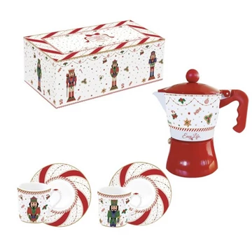 Porcelán eszpresszócsésze+alj 2 személyes, 100ml, kávéfőzővel, dobozban, Nutcracker Twist, R2S.134NTWI