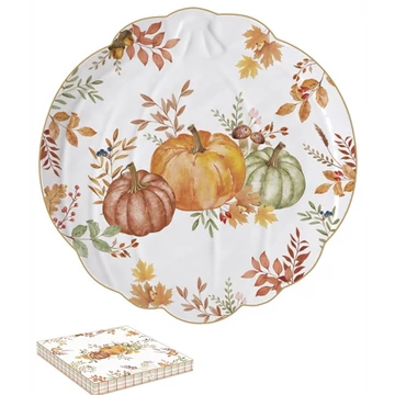 Porcelántálca tökformájú, 27cm, dobozban, Harvest, R2S.1575HARV