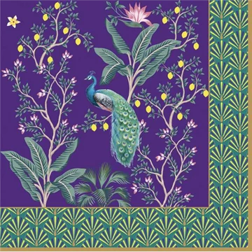 Papírszalvéta 33x33cm, 20db-os, Imperial Peacock, R2S.414IMPP