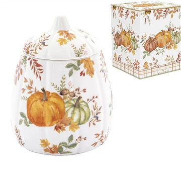 Porcelántál fedővel, tökformájú, 11x15cm, dobozban, Harvest, R2S.1579HARV