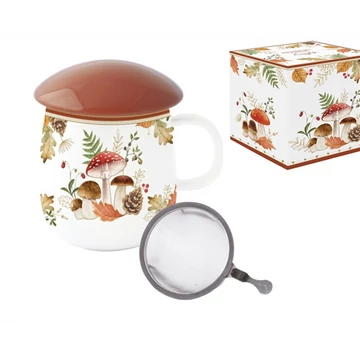 Porcelán szűrősbögre tetővel, gombaformájú, 450ml, dobozban, Autumn Breeze, R2S.2146AUBR