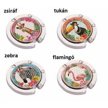 Táskatartó üveg-fém, 4,5cm, Fancy Animal Tropical, R2S.647FANT Táskatartó üveg-fém, 4,5cm, Fancy Animal Tropical, R2S.647FANT