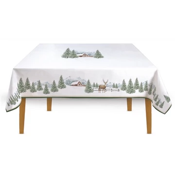 Asztalterítő 145x180cm, 100% pamut, White Forest, R2S.2632WHIF
