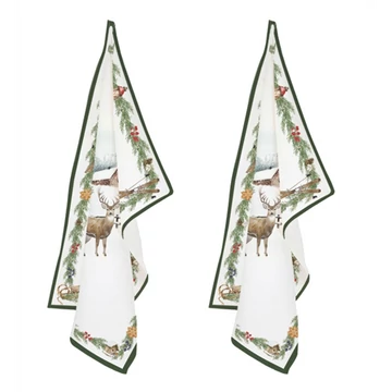 Konyharuhaszett 2 db-os 50x70cm, 100% pamut, White Forest, R2S.2634WHIF