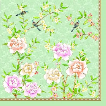 Papírszalvéta 33x33cm, Palace Garden Aqua,20db-os, R2S.414PALA