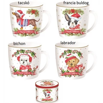 Porcelánbögre 350ml,fémdobozban,Christmas Dog, R2S.119XDOG Porcelánbögre 350ml,fémdobozban,Christmas Dog, R2S.119XDOG