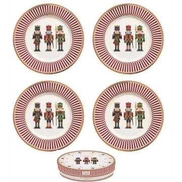 Porcelán desszerttányérszett 4db-os, 19cm, dobozban,Nutcracker, R2S.1100NUTC