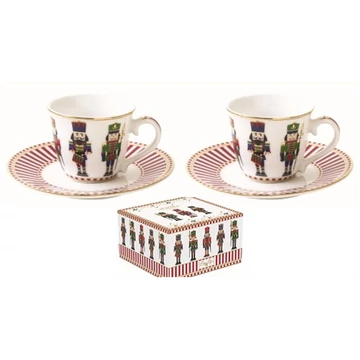 Porcelán eszpreszócsésze+alj 2 személyes 80ml,dobozban,Nutcracker, R2S.1107NUTC