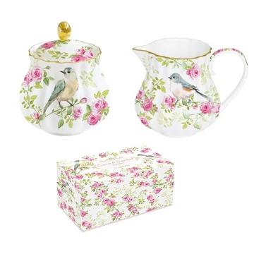 Porcelán tej/citromkiöntő-cukortartószett 200-200ml dobozban,Spring Time, R2S.1285SPRI