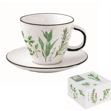Porceláncsésze+alj 250ml,dobozban,Herbarium, R2S.2204HERU