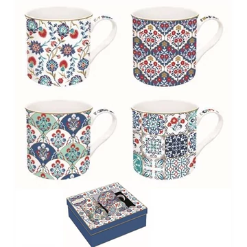 Porcelán bögreszett 4 db-os, 300ml, dobozban, Iznik, Atmosphere, R2S.179IZNI