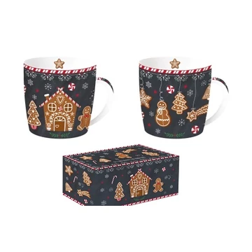 Porcelán bögreszett 2db-os, dobozban, 350ml, Gingerbread, R2S.213GING