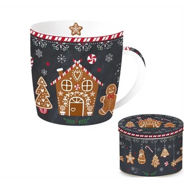 Porcelánbögre 350ml, fémdobozban, Gingerbread, R2S.217GING