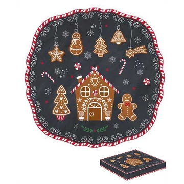 Porcelán desszerttányér 20cm, dobozban, Gingerbread, R2S.1176GING