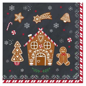 Papírszalvéta 33x33cm, Gingerbread, 20db-os, R2S.414GING
