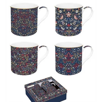 Porcelán bögreszett 4 db-os, 300ml, dobozban, Atmosphere, Floral Chnitz, R2S.179CHIN