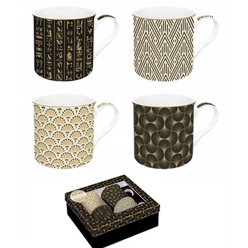 Porcelán bögreszett 4 db-os, 300ml, dobozban, Atmosphere, Egyptology, R2S.179EGYP