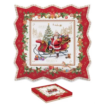 Porcelántálca 30x30cm, dobozban, Christmas Memories, R2S.1005CHME