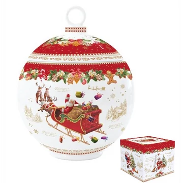 Porcelán keksztároló gömb 18x23cm, dobozban, Christmas Memories, R2S.1097CHME