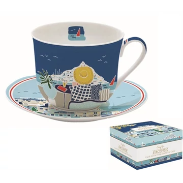 Porcelán reggelizőcsésze+alj 400ml, dobozban, Sea Dreams, Atmosphere, R2S.1454SEAD