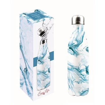 Duplafalú rozsdamentes acél hőtartó útipalack 500ml, Aqua, R2S.2300AQUA