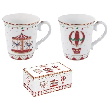Porcelán bögreszett 275ml, 2 db-os, dobozban, Christmas Wonderland, R2S.1102CHWO
