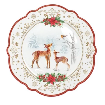 Porcelán desszerttányér 20cm, Christmas Melody, R2S.1052CMEL