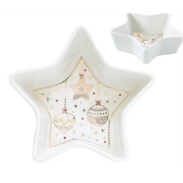 Porcelán csillagtál 15x5cm, dobozban, Christmas Lights, R2S.1323CHLI