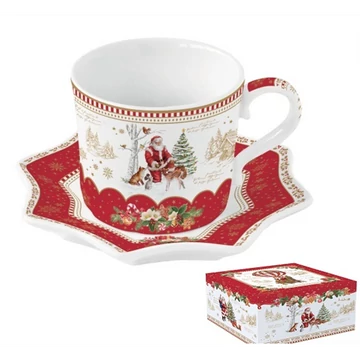 Porceláncsésze+alj 250ml, dobozban, Christmas Memories, R2S.1236CHME