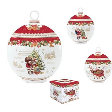 Porcelántároló gömb 12x15,5cm, dobozban, Christmas Memories, R2S.1238CHME