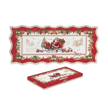 Porcelántálca 40x18cm, dobozban, Christmas Memories, R2S.1242CHME