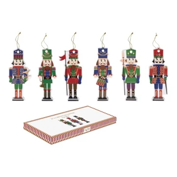 Porcelándíszek 9x4cm, 6db-os szett, dobozban, Nutcracker, R2S.2189NUTC