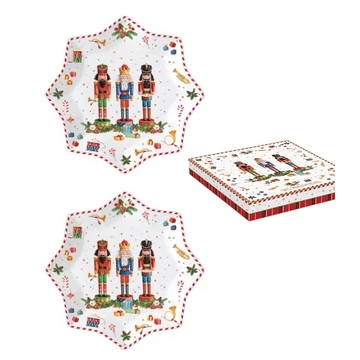 Porcelán desszerttányér 2 db-os szett, 20cm, dobozban, Vintage Nutcrackers, R2S.1001VNUT