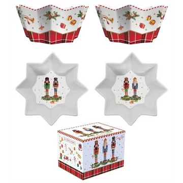 Porcelántál 2 db-os szett, 14cm, dobozban, Vintage Nutcracker, R2S.1008VNUT