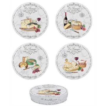 Porcelán desszerttányérszett 4db-os, 20cm,dobozban, Les Fromages, R2S.464LESF
