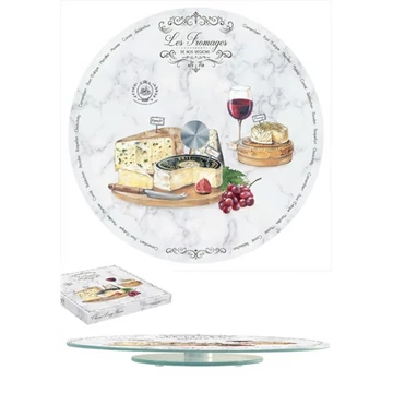 Forgó üvegtál 32cm, Les Fromages, R2S.441LESF