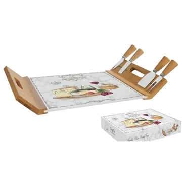 Sajtvágókészlet üveglapos, 44x28cm, Les Fromages, R2S.890LESF