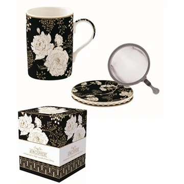 Porcelán szűrősbögre tetővel 350ml dobozban,Art Deco & Flowers, Atmosphere, R2S.105ARTF