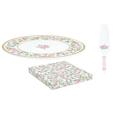 Porcelán tortatál lapáttal 32cm dobozban,Garden Joy, R2S.1112GAJO