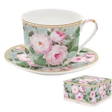 Porcelán reggelizőcsésze+alj 400ml dobozban,Roses in Bloom, R2S.1454ROBL