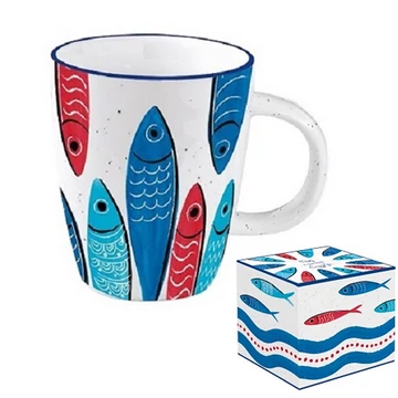 Porcelánbögre 350ml dobozban,Sardine's Party, R2S.2203SARD